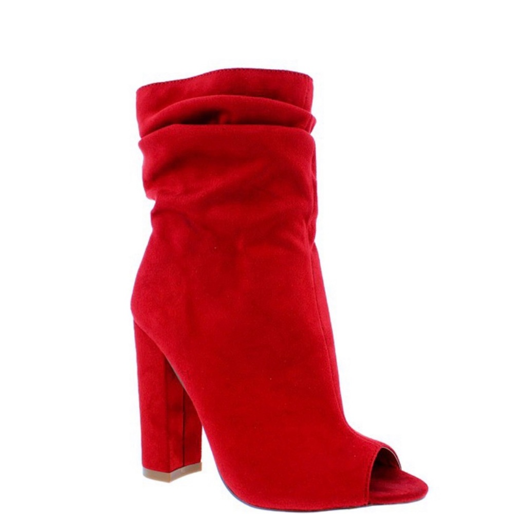 Red ankle booties